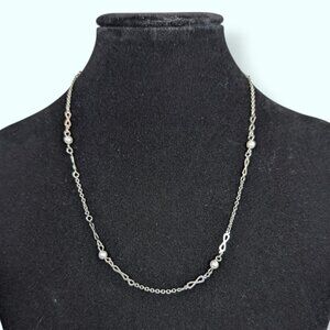 (2/$20) Vintage Pearl Infinity Link Chain Necklace